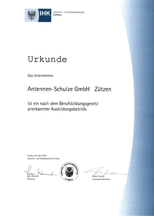 Ausbildungsbetrieb IHK Antennen Schulze